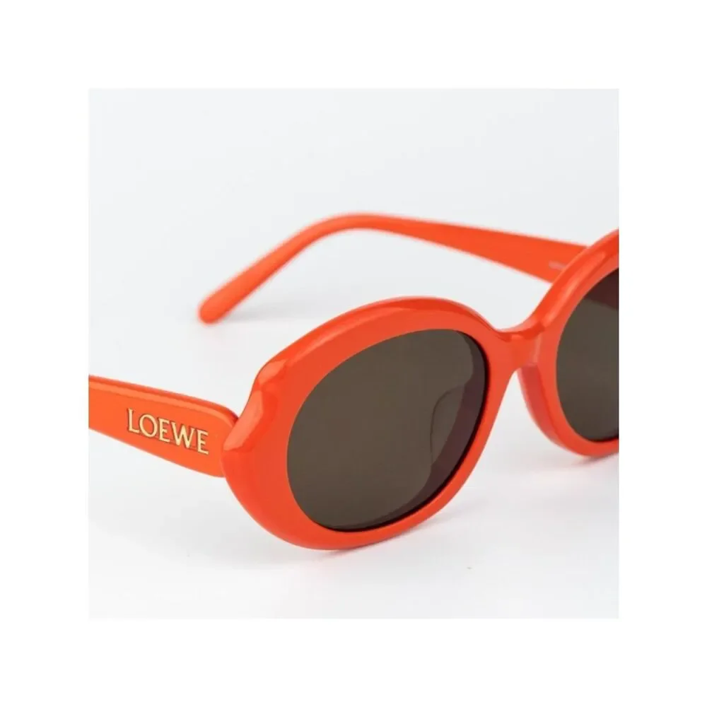 Loewe Women Sunglasses Orange Brown Oval LW40147F 42E NEW AUTHENTIC